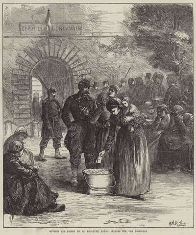 Devant la prison de La Roquette, Paris, lettres pour les prisonniers - Matthew White Ridley